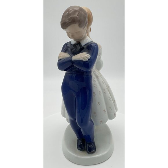 Bing & Grøndahl Royal Copenhagen Vintage 1970s Boy Girl Figurine Pardon Me - Picture 5 of 7